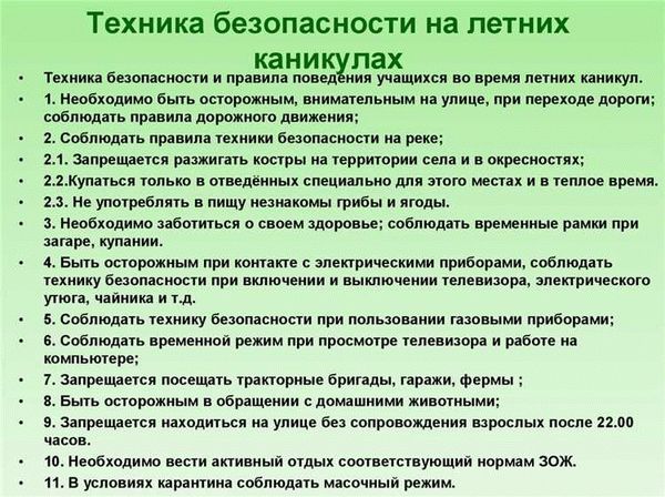 Основные темы инструктажей для учащихся школы