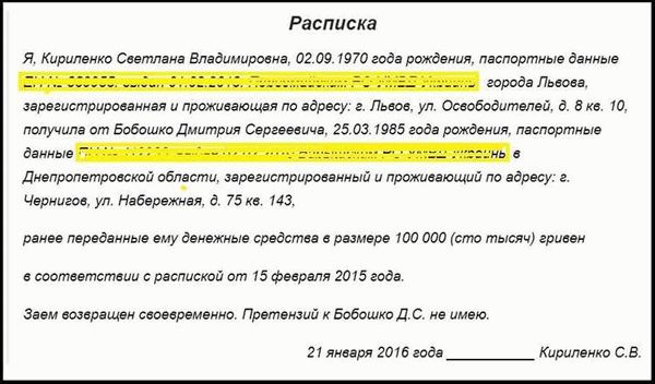 Правовые аспекты возврата денег через расписку