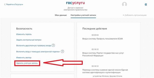 Что происходит с удаленной учетной записью на Госуслугах