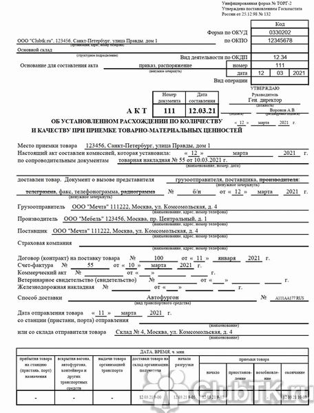 Требования к заполнению акта расхождения в 2024 году