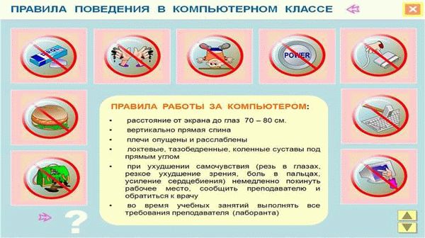 Техника безопасности в компьютерном классе