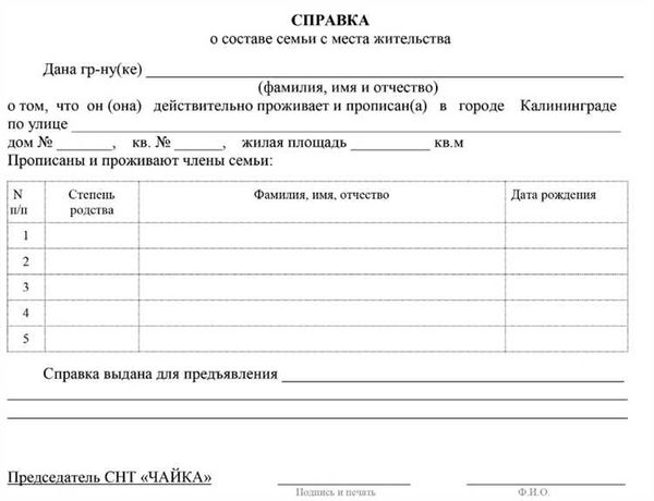 Составление Справки О Составе Семьи: Новый Бланк 2024 Года И.