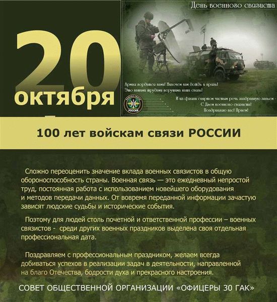 20 октября – День военного связиста